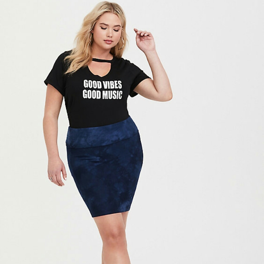 Torrid Blue Dyed Fold Over Skirt